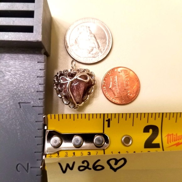 Vecchia Murano Italian Hand-blown heart-shaped glass beads pendant Hand Crafted❣ - Picture 4 of 11